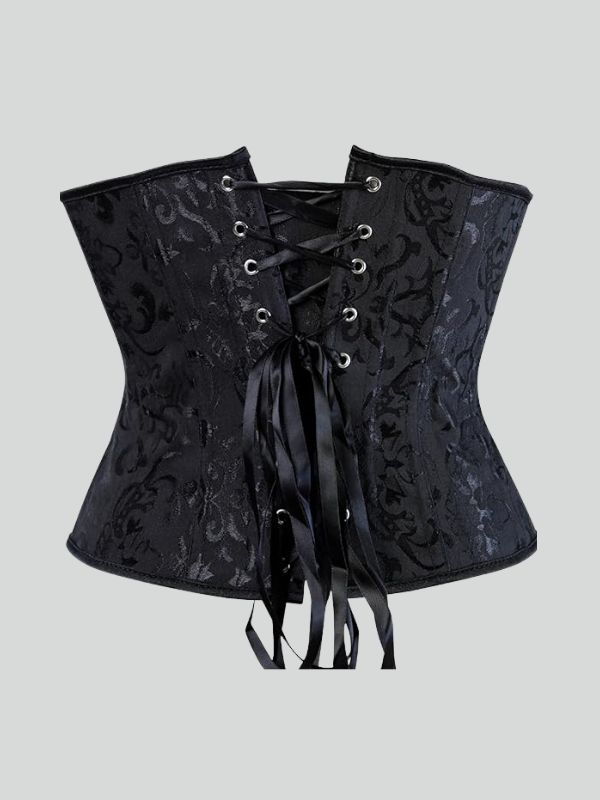 Lace-Up Boned Jacquard Underbust Corset