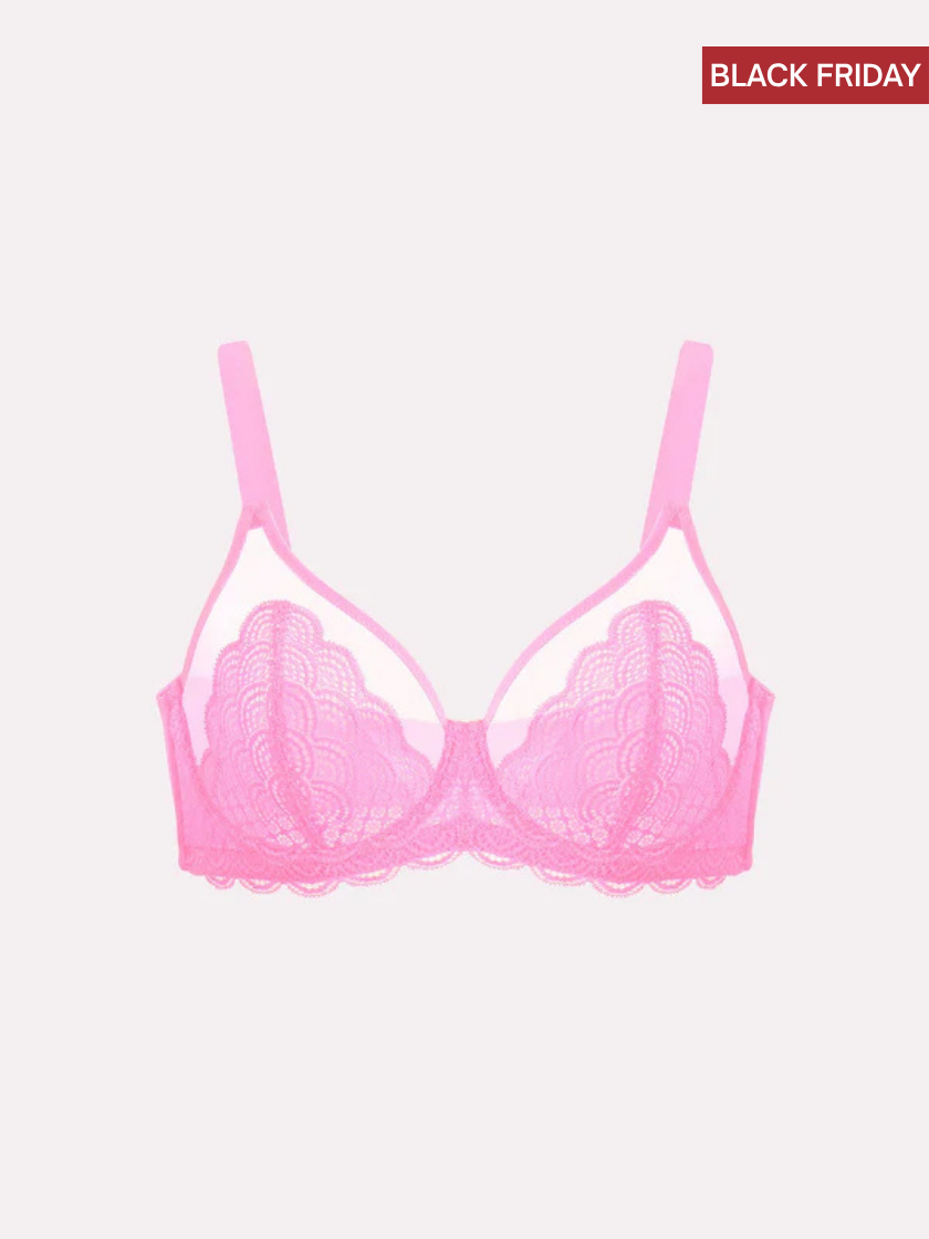 Mermaid Scales Lace Unlined Bra-(Black Friday)