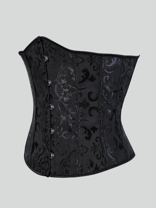 Lace-Up Boned Jacquard Underbust Corset