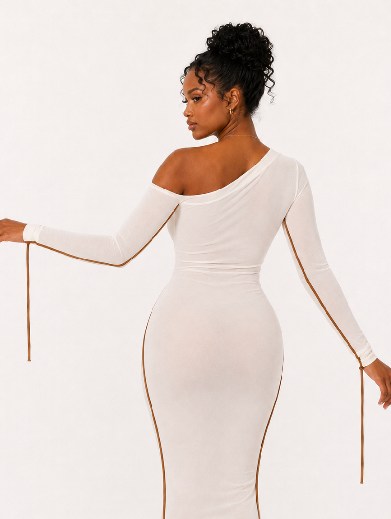 Ivory Hourglass Midi Dress