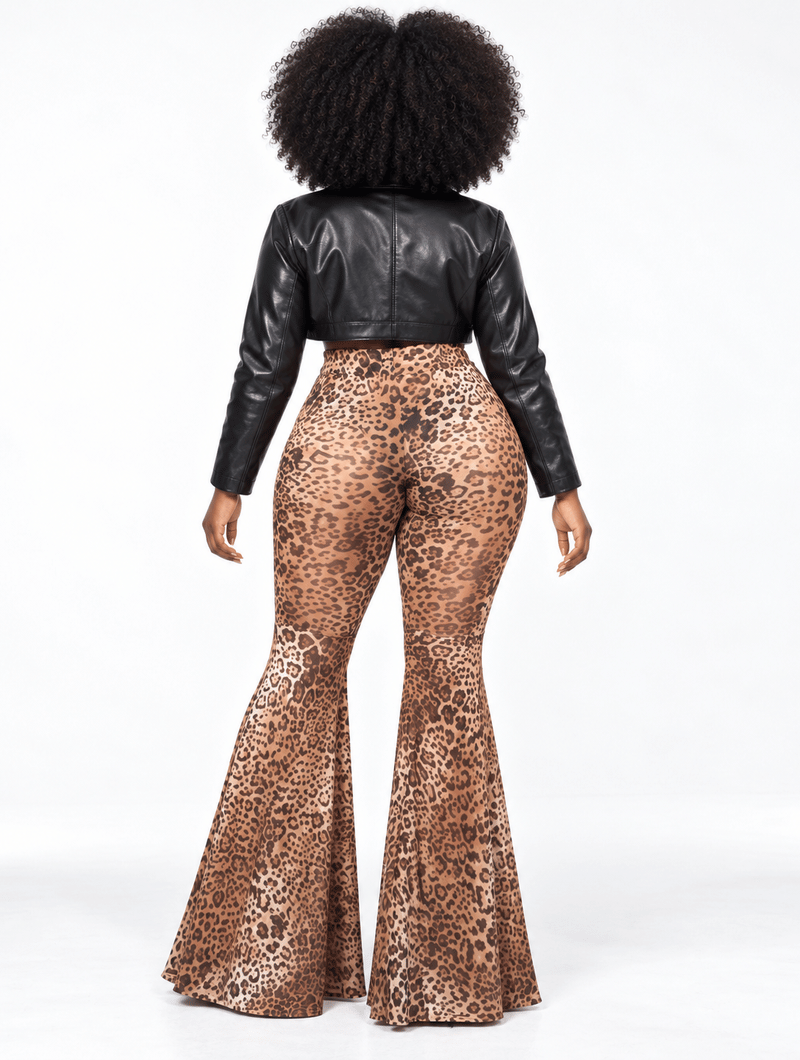Retro Leopard Flare Pants