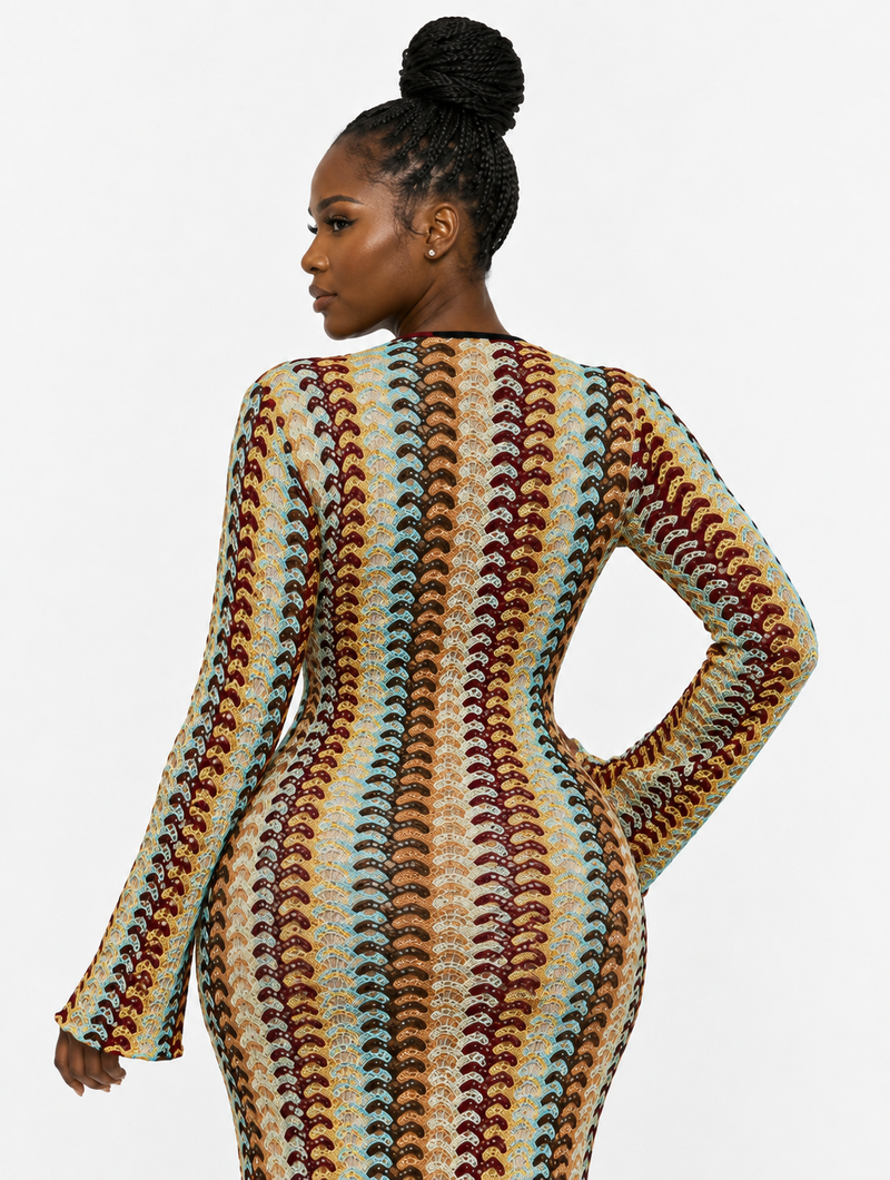 Boho Chevron Maxi Dress