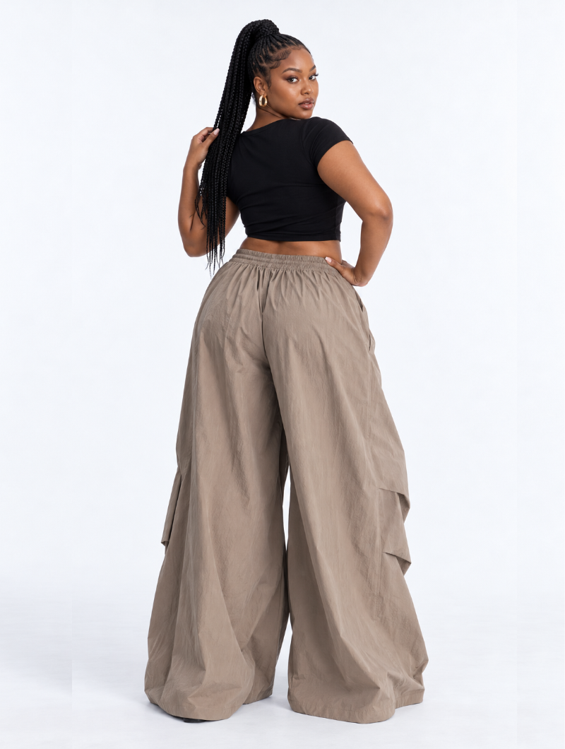 Pleated Wide Utility Pants