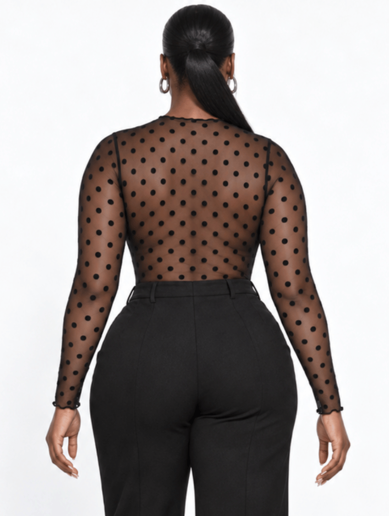 Polka Dot Mesh Top
