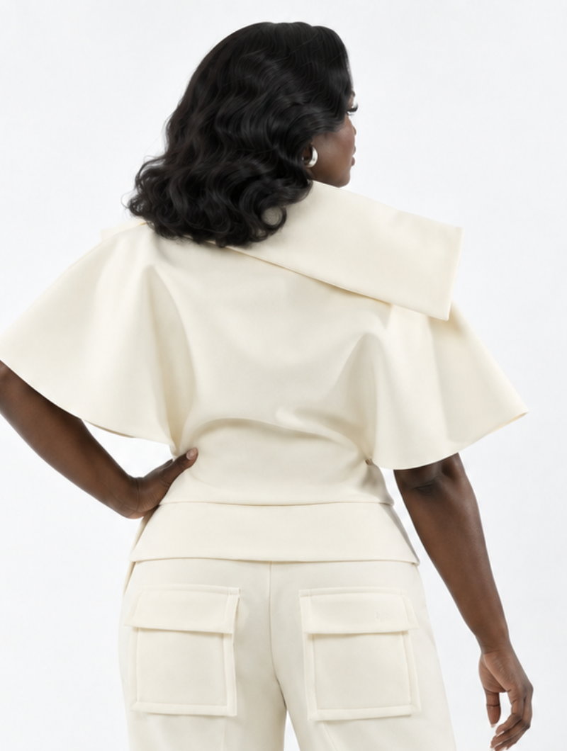 Origami Collar Cape Top