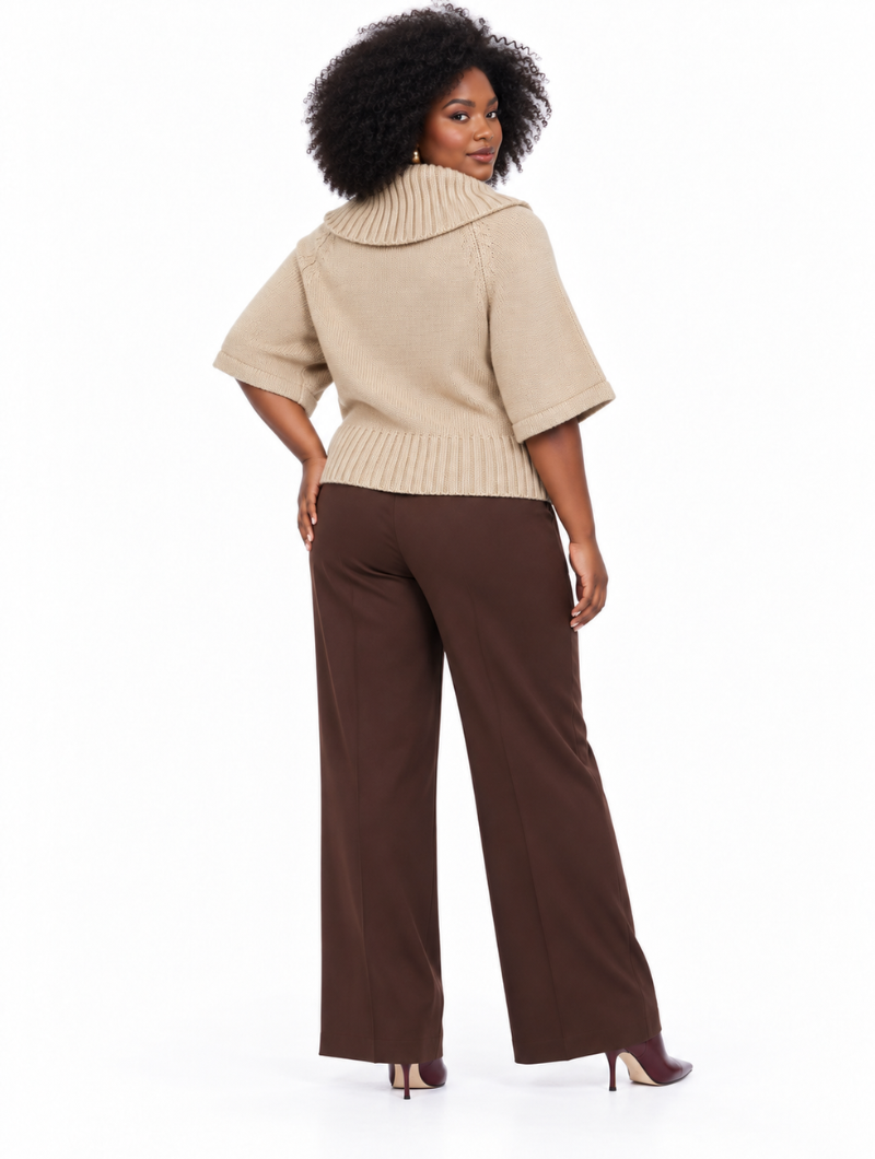 Cable Cowl Knit Top