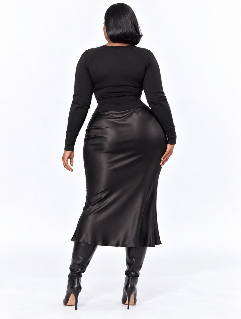 Noir Knit Satin Set