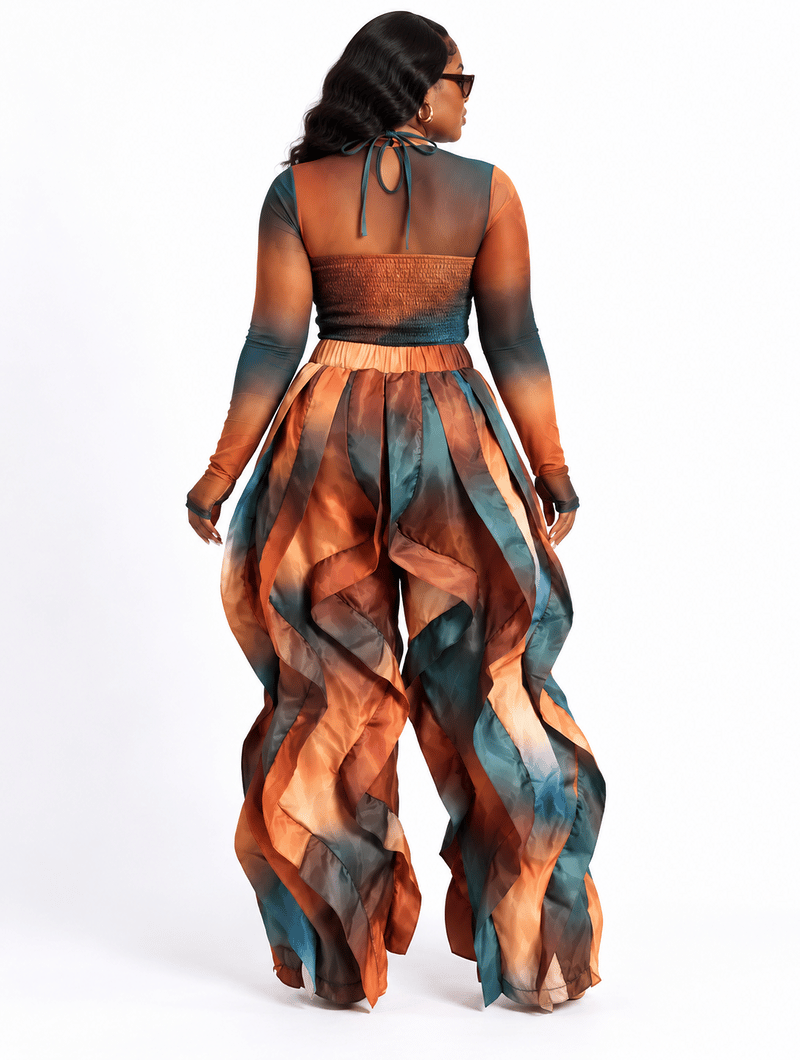 Ombre Wave Jumpsuit Set