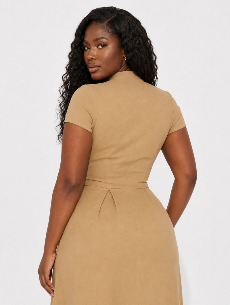 Zip Front Maxi Dress