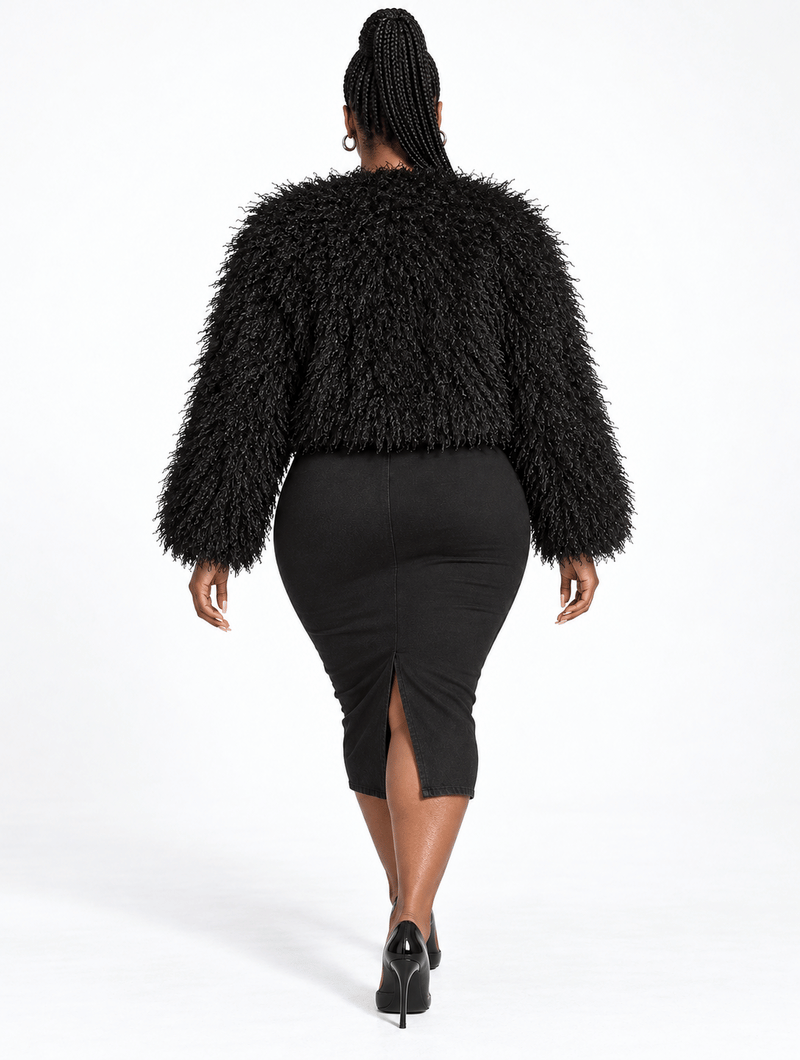 Glam Shaggy Crop Jacket