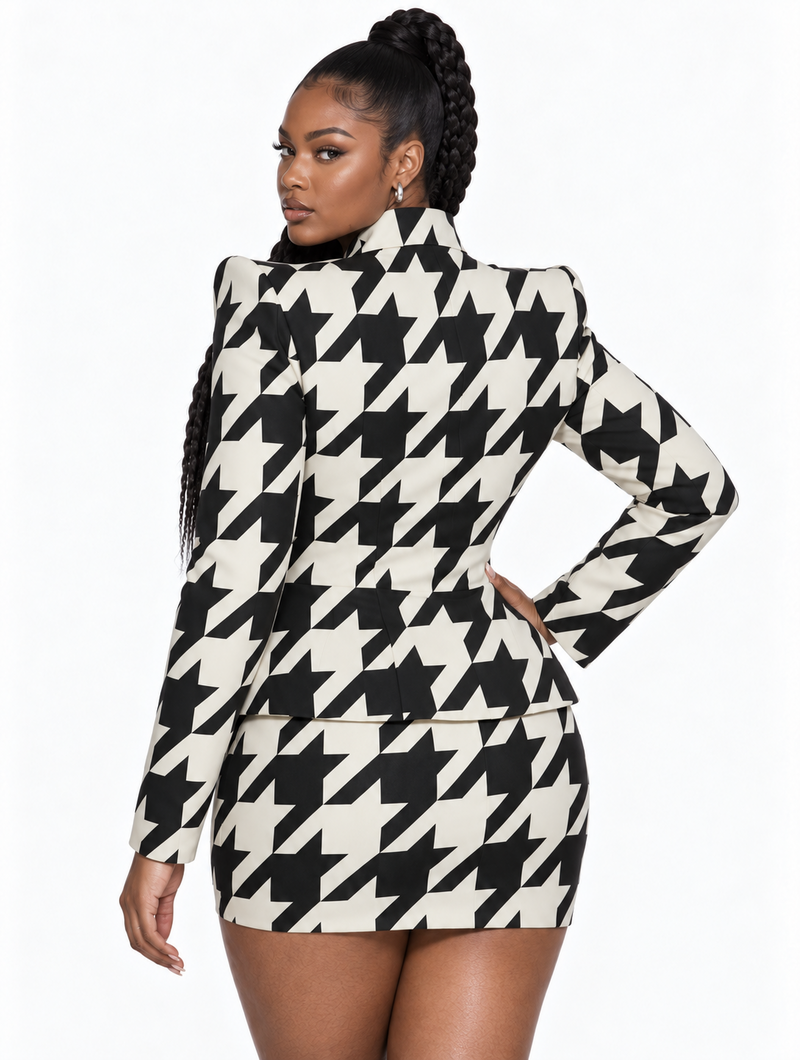 Modern Houndstooth Two-Piece