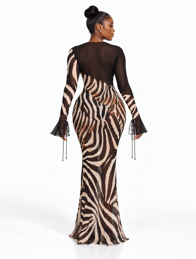 Wild Zebra Mesh Maxi