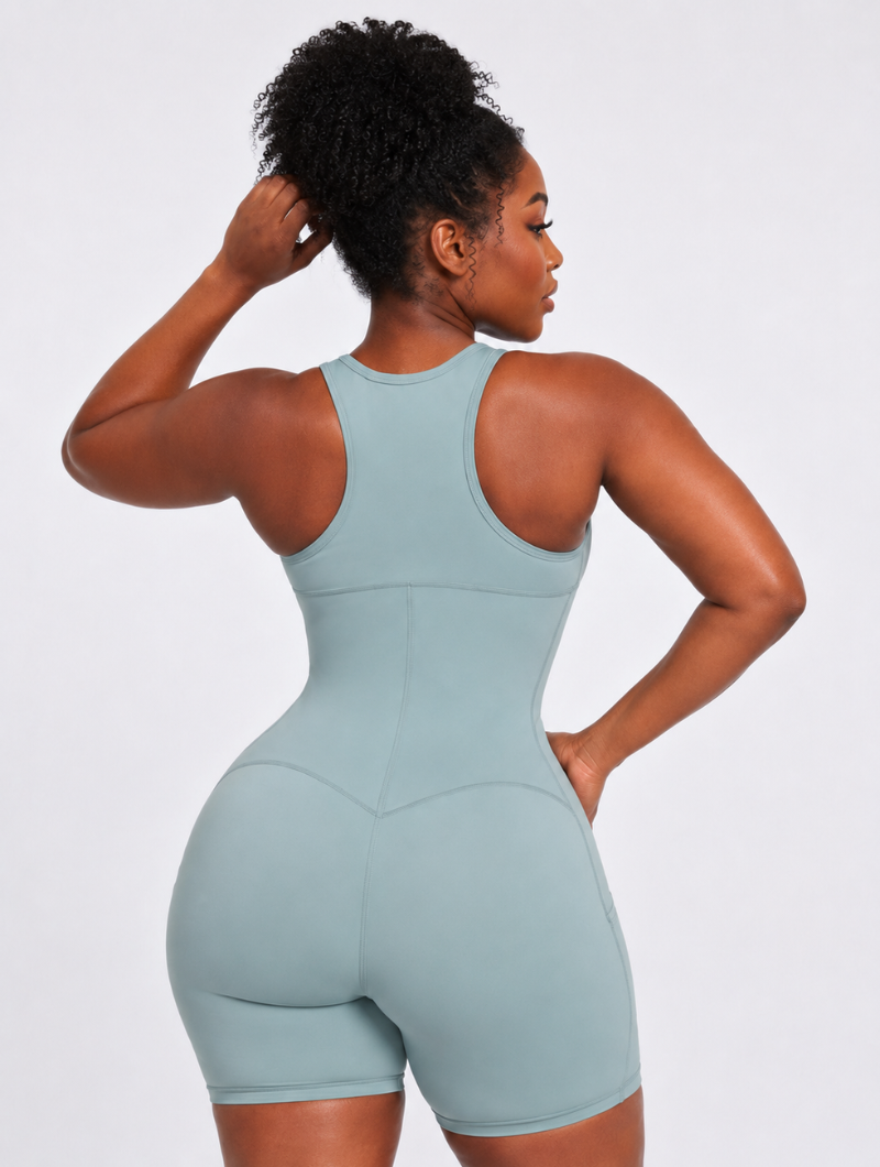 Zipper Pocket Active Romper