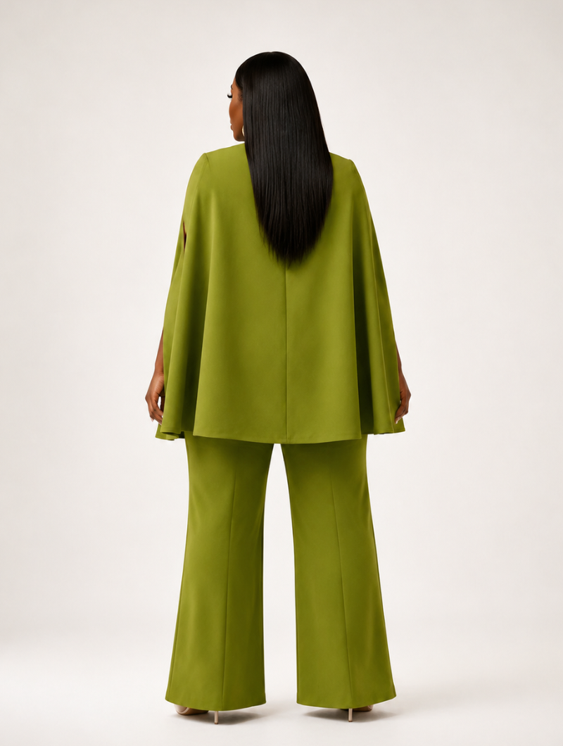 Olive Cape Jumpsuit