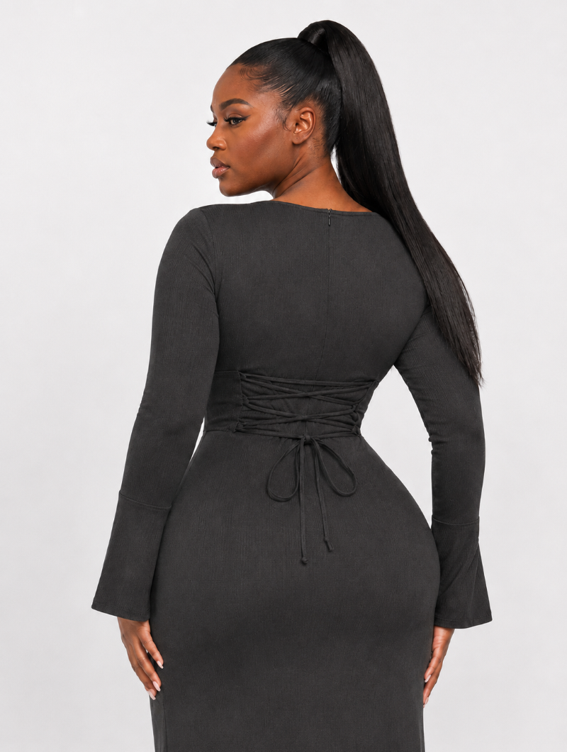 Corset Flare Sleeve Dress