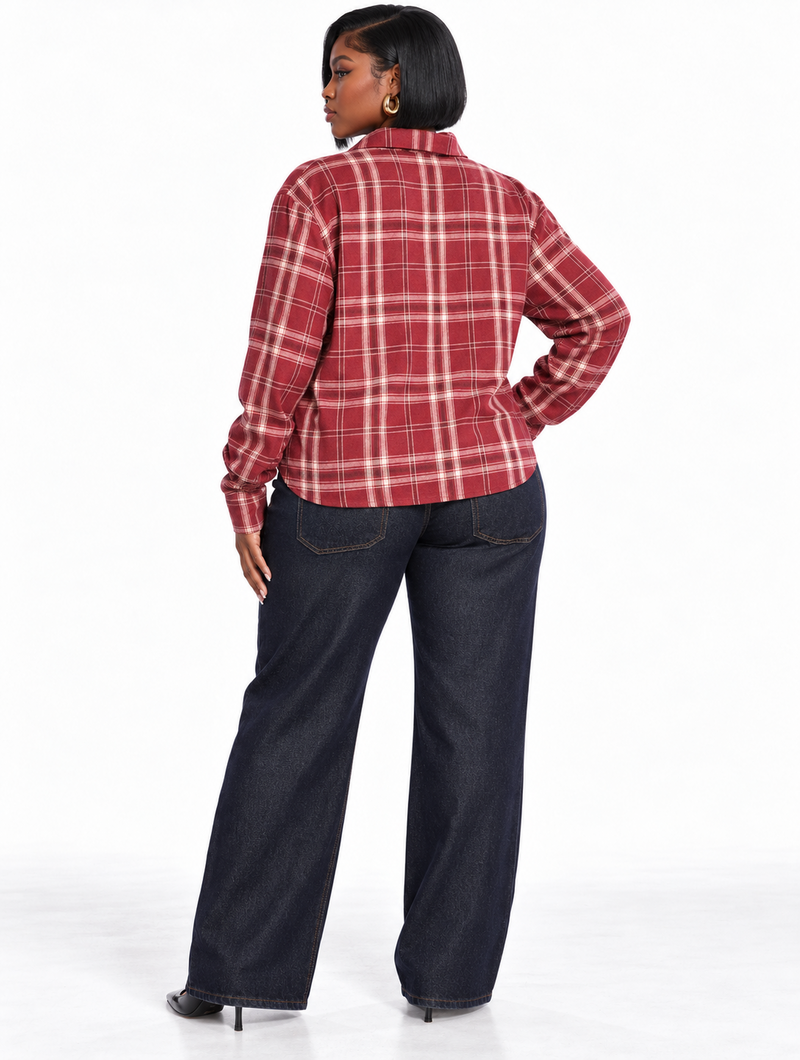 Plunge Plaid Corset Top