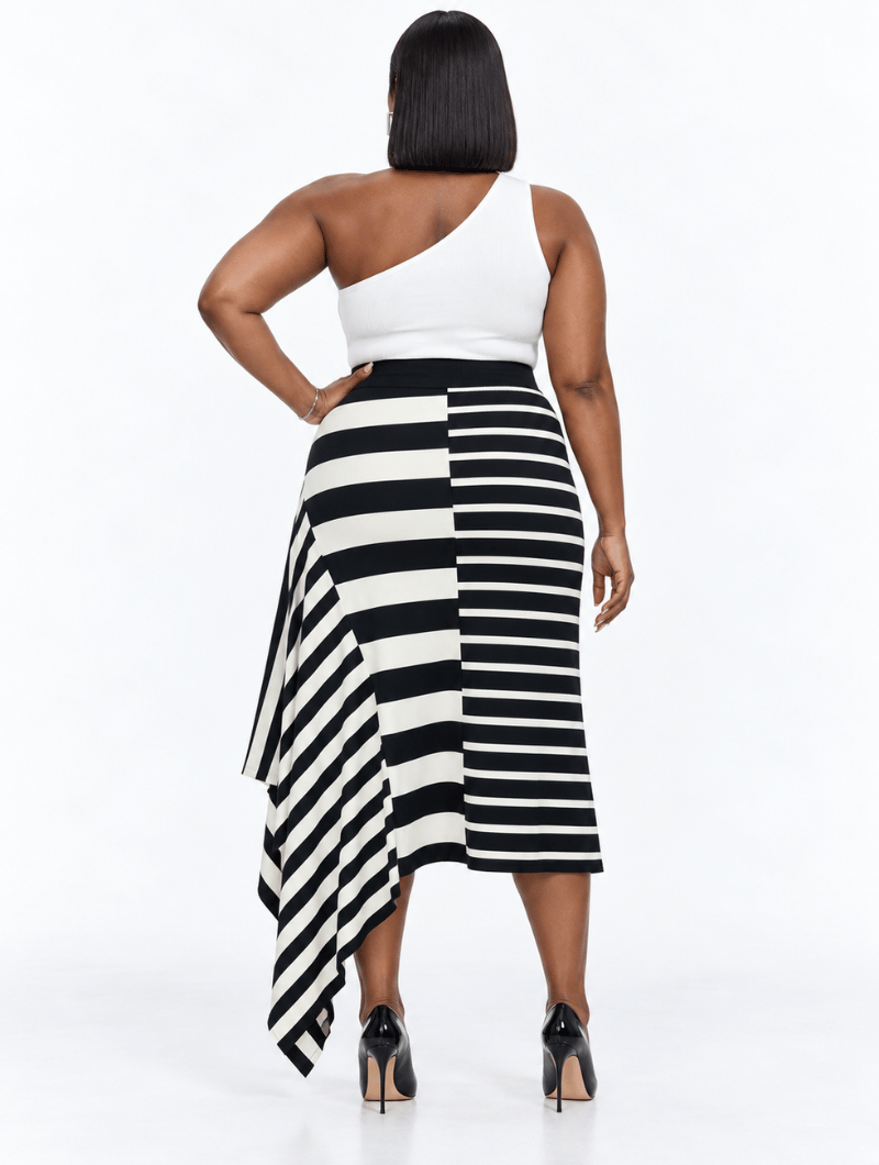 Dual Stripe Flare Skirt