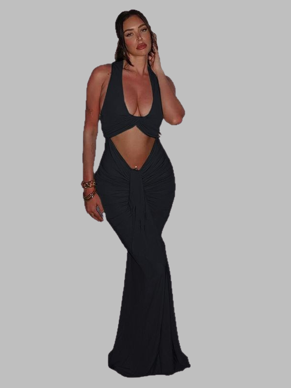 Cut-Out Sage Maxi Dress