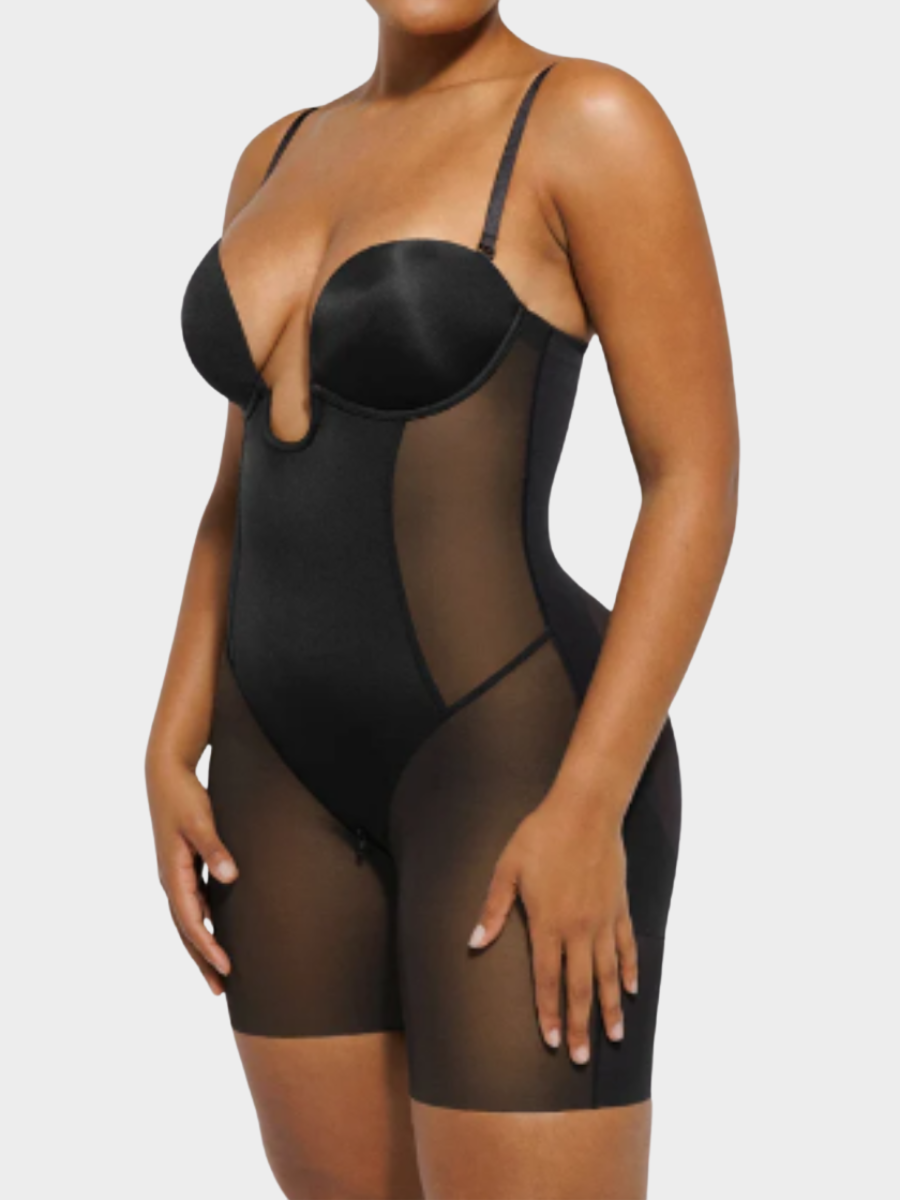 Deep Plunge Mesh Shaping Bodysuit