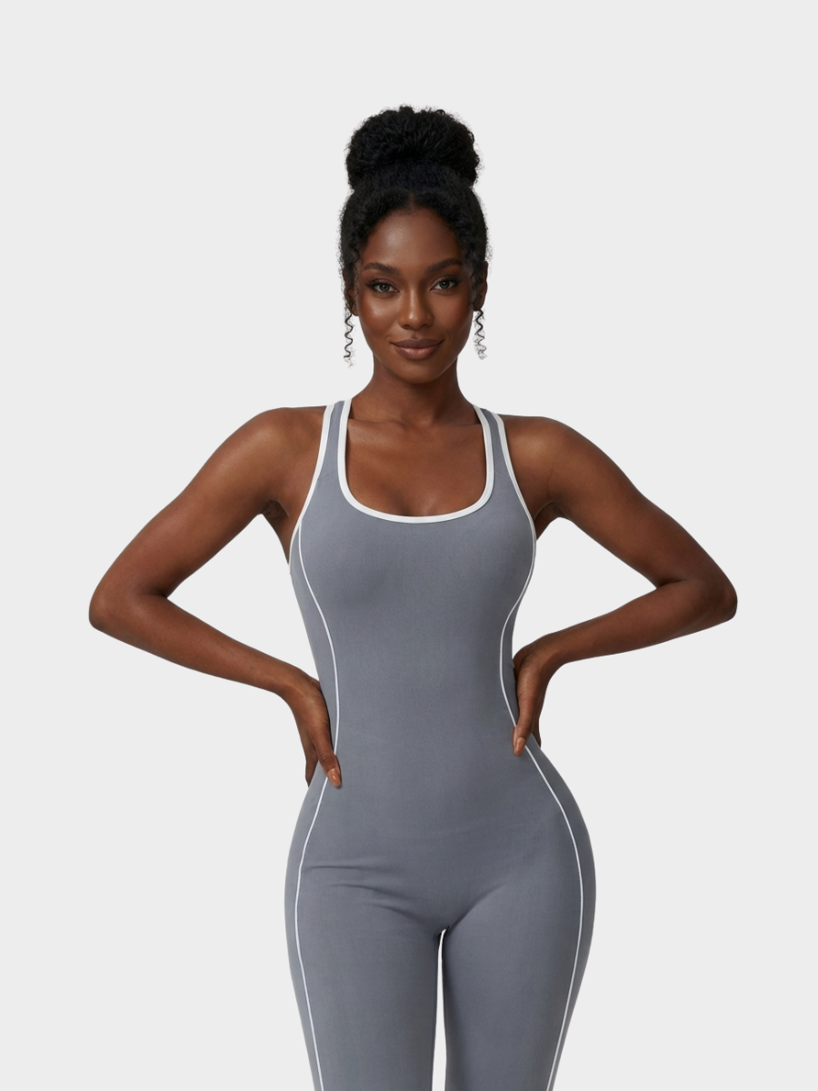 Backless Colorblock Jumpsuit