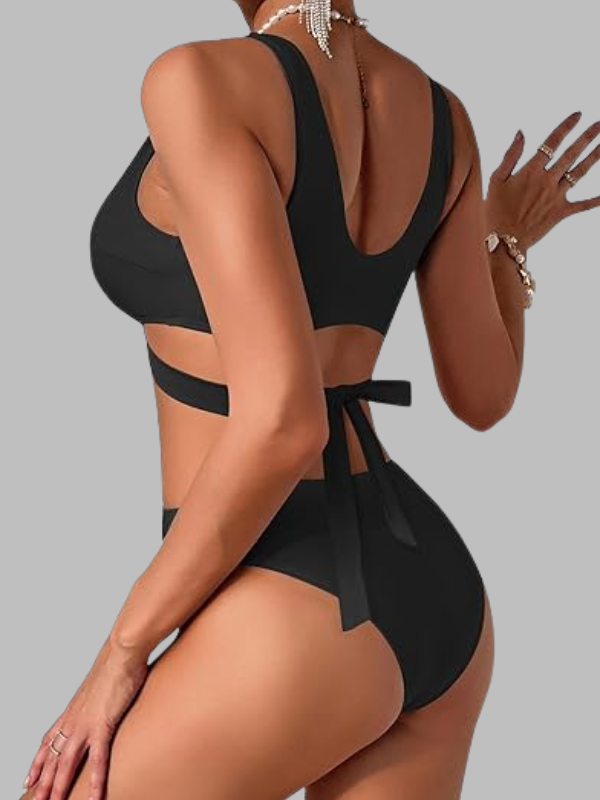 Metal Ring Cutout Swimsuit