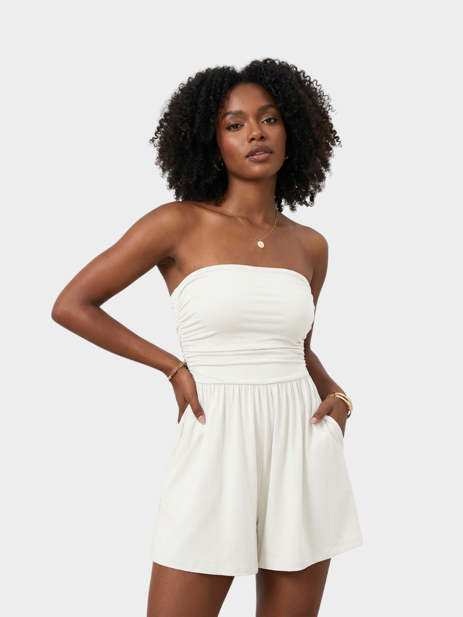 Strapless Boho Ruffle Romper