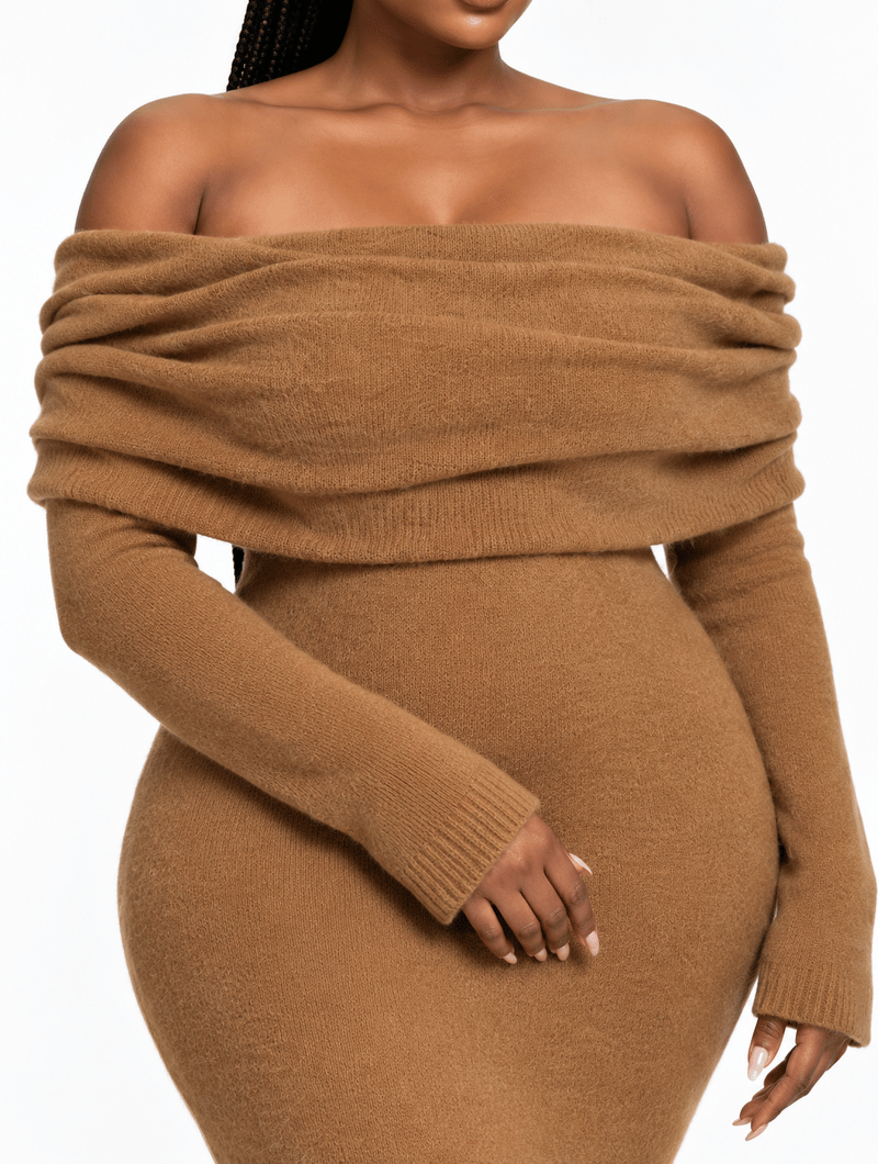 Off-Shoulder Sweater Maxi
