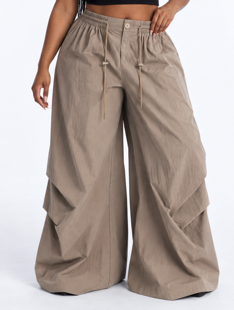 Pleated Wide Utility Pants