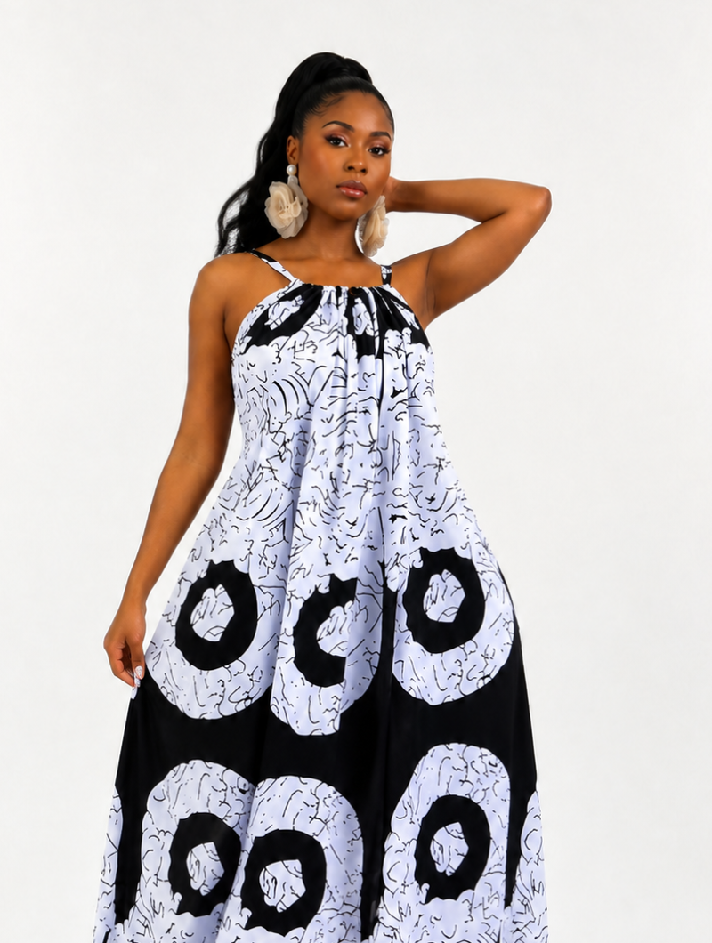 Mono Halo Maxi Dress