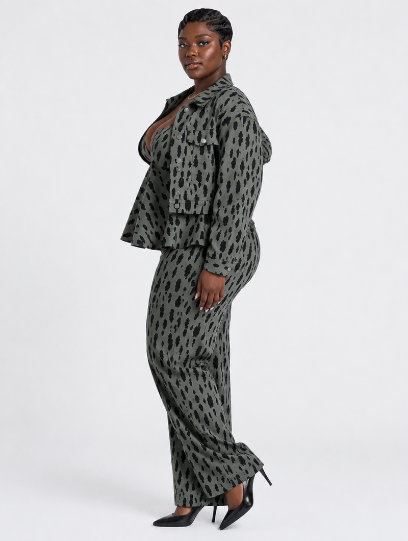 Shadow Leopard Denim Set