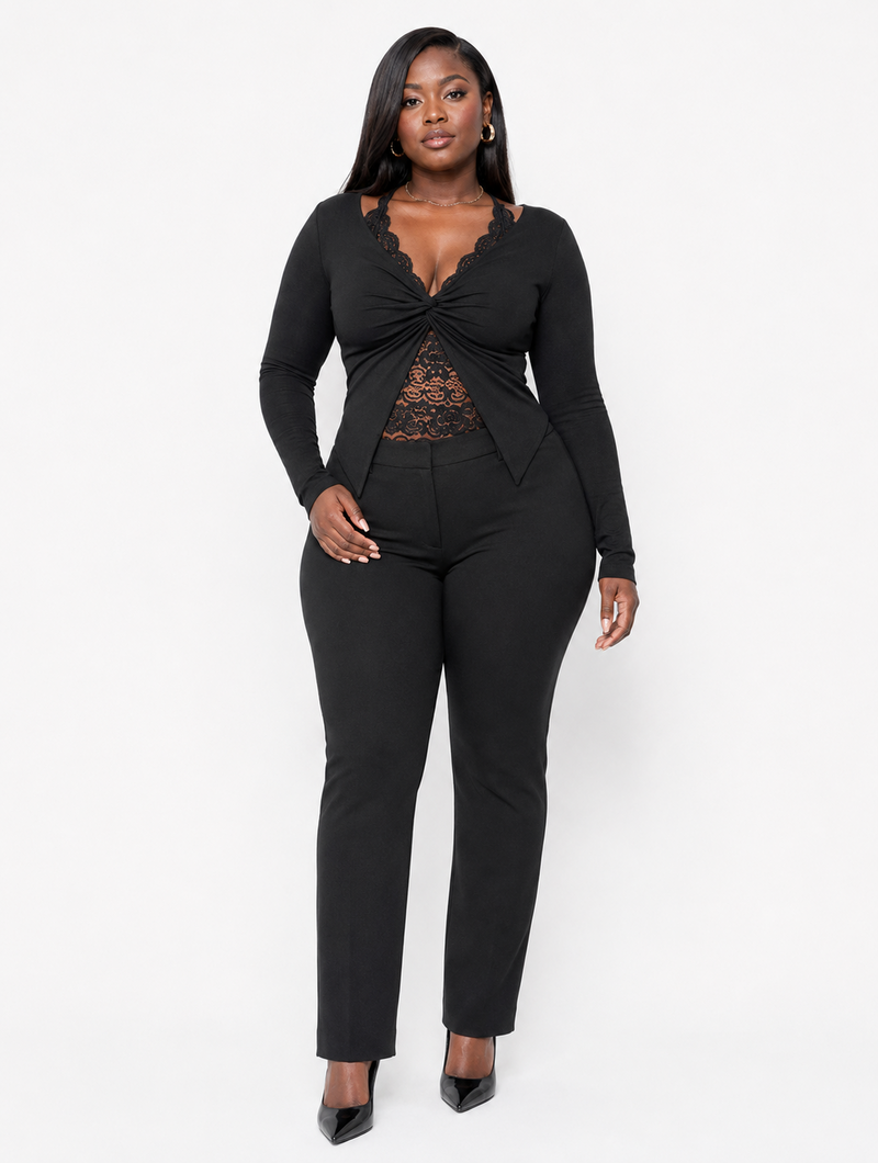 Twist Lace Layered Top