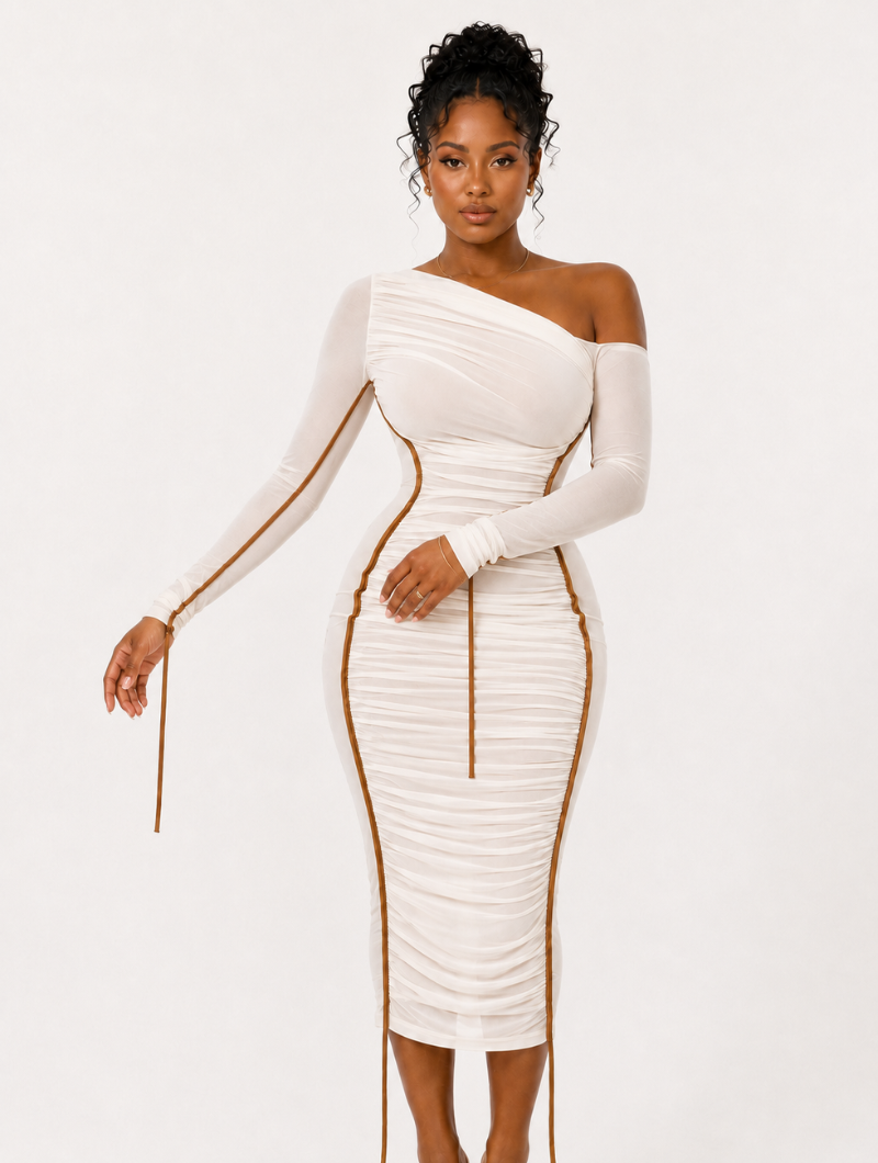 Ivory Hourglass Midi Dress