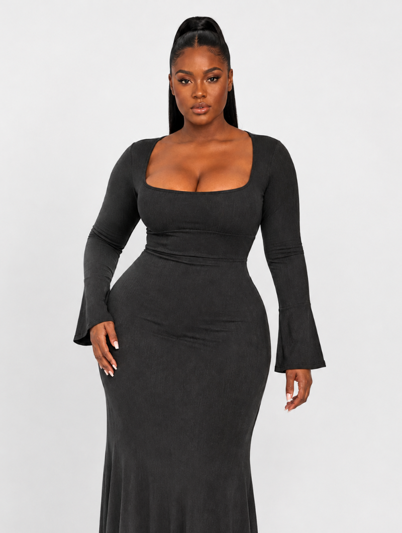 Corset Flare Sleeve Dress