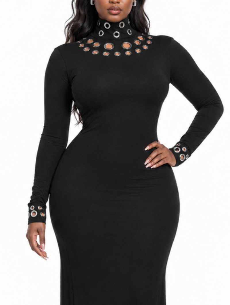 Grommet Cutout Bodycon Dress