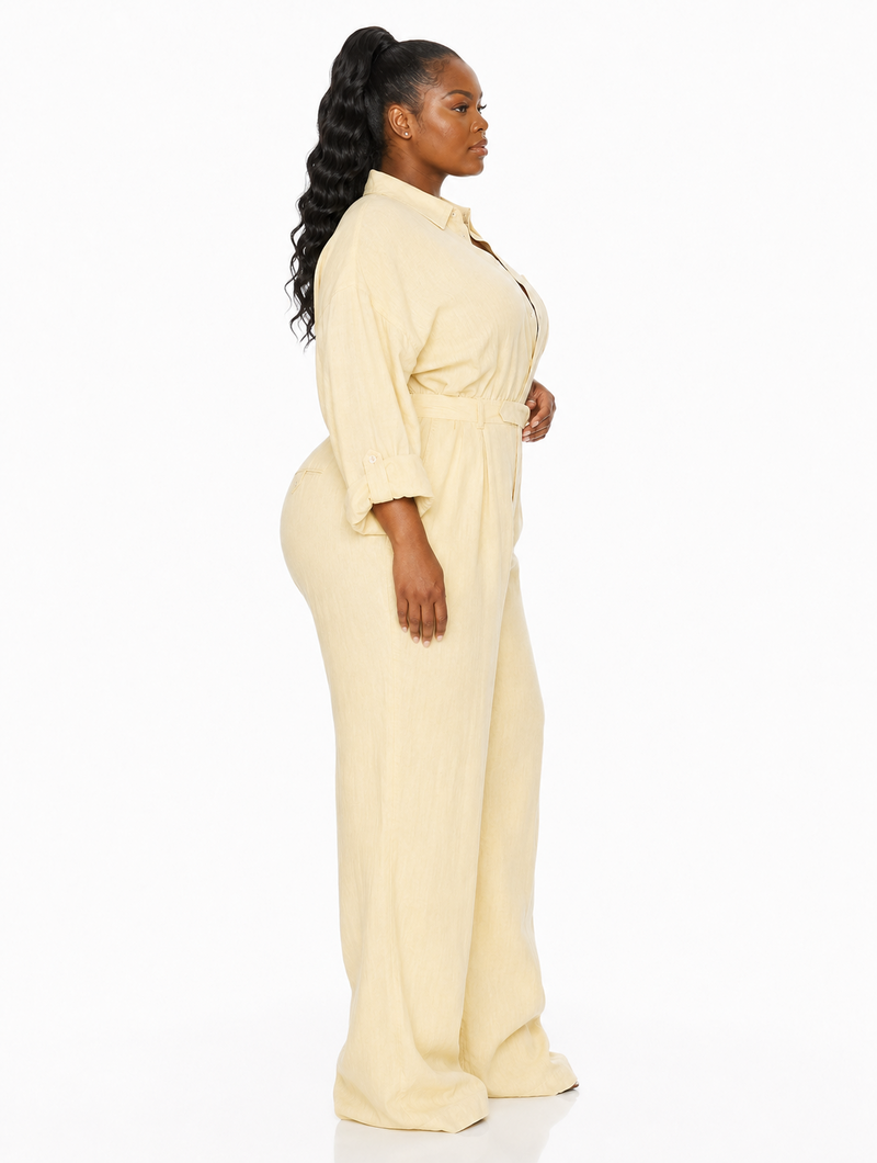 Effortless Linen Shirt Jumpsuit