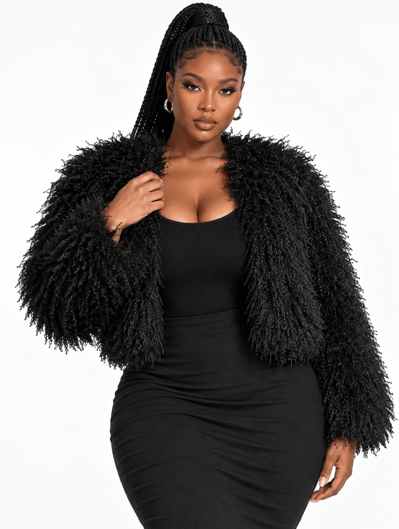 Glam Shaggy Crop Jacket