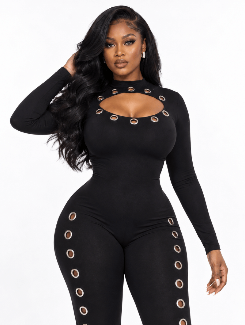 Grommet Cutout Catsuit