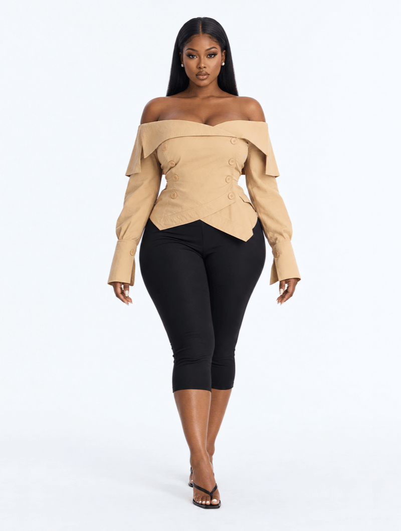Off-Shoulder Trench Top