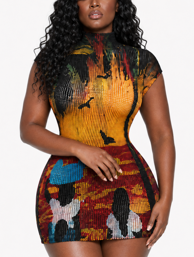 Sunset Graphic Mini Dress