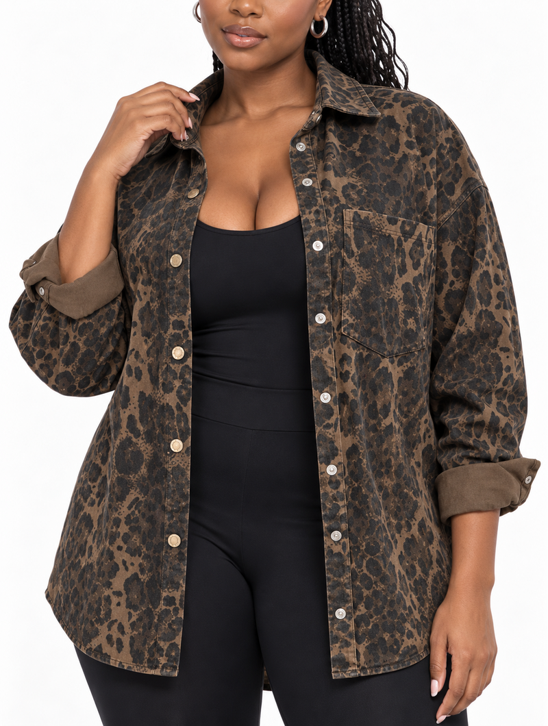Vintage Washed Leopard Shacket