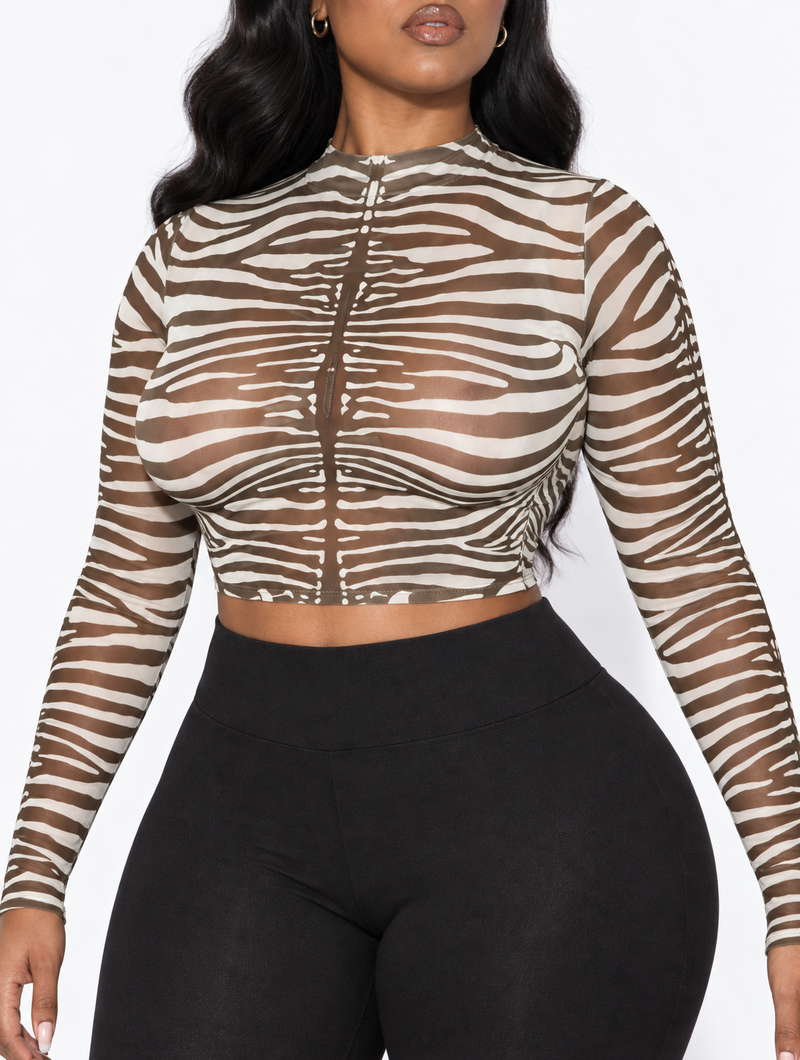 Sheer Zebra Long Sleeve