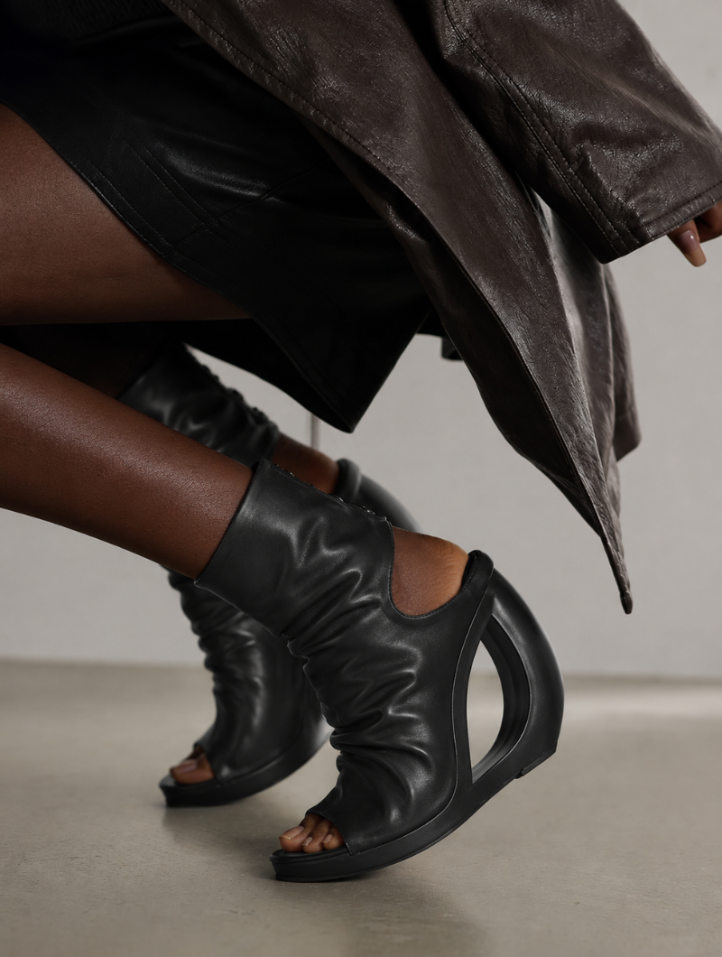 Hollow Heel Sandal Booties