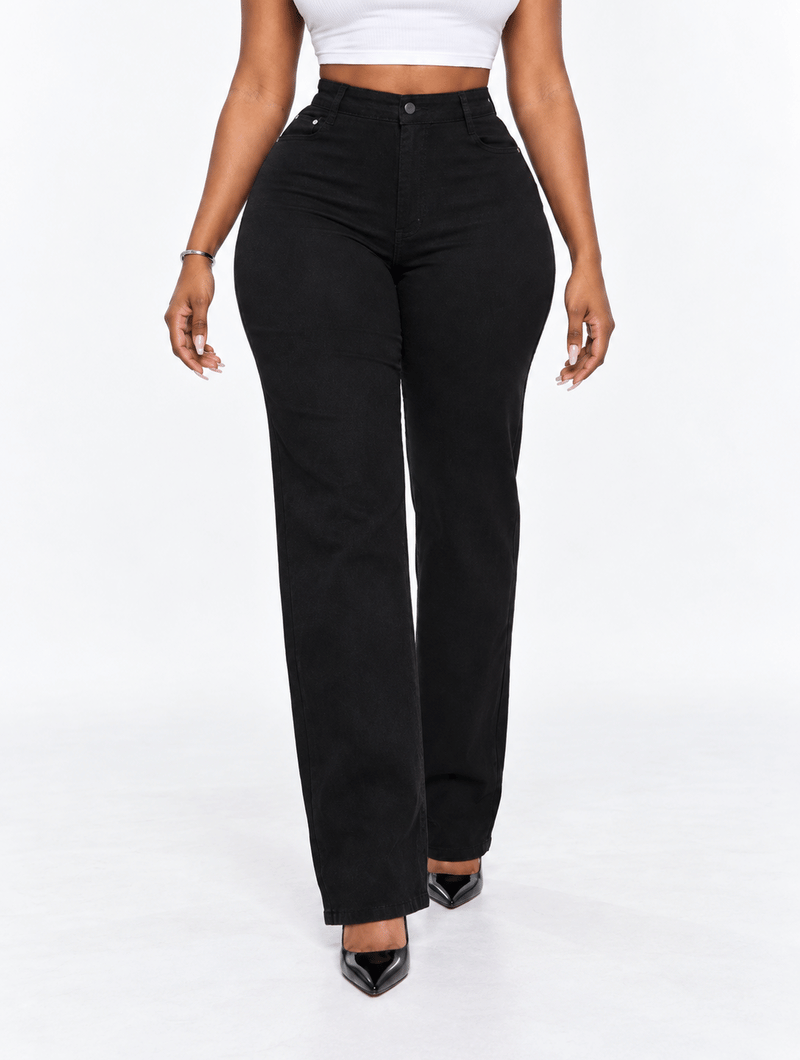 Hourglass Black Straight Jeans