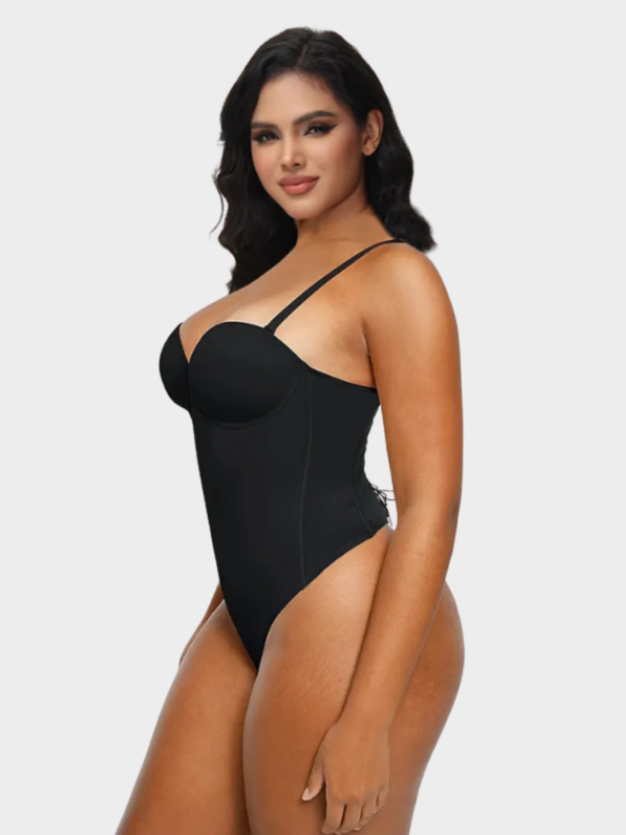 Back Lace-up Bodysuit Thong Seamless Shapewear