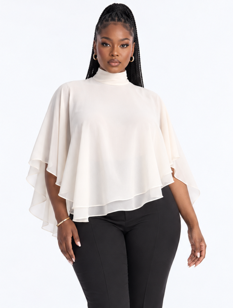 High Neck Layered Cape