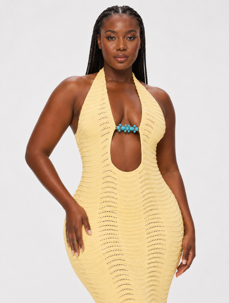 Turquoise Trim Knit Maxi (Pre-Order)