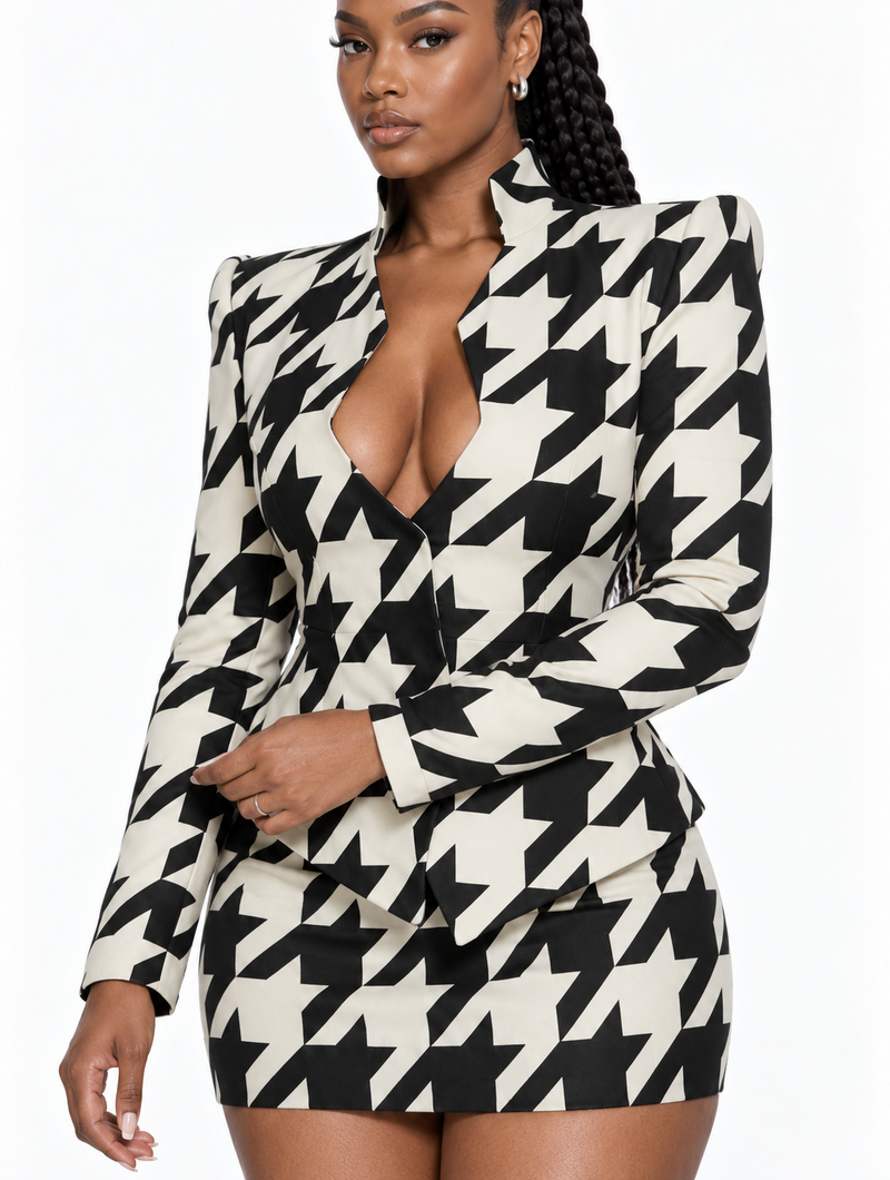 Modern Houndstooth Two-Piece