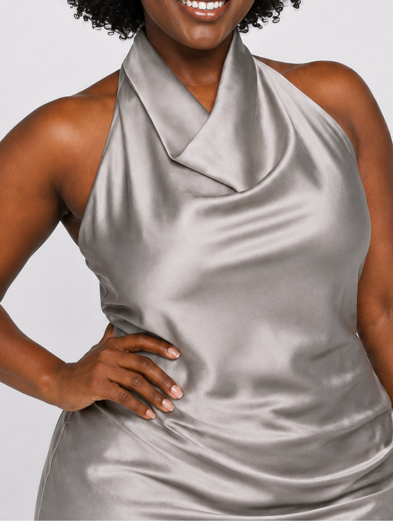 Liquid Silver Halter Mini
