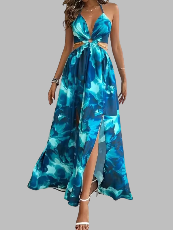 Sexy Boho Tropical Maxi Dress