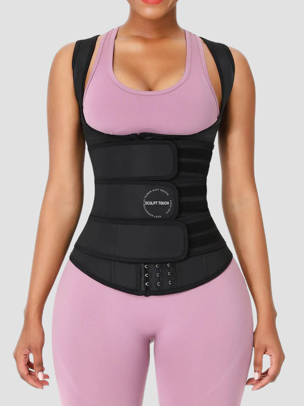 Triple Belt Rubber Vest Sport Girdle Waist Trainer